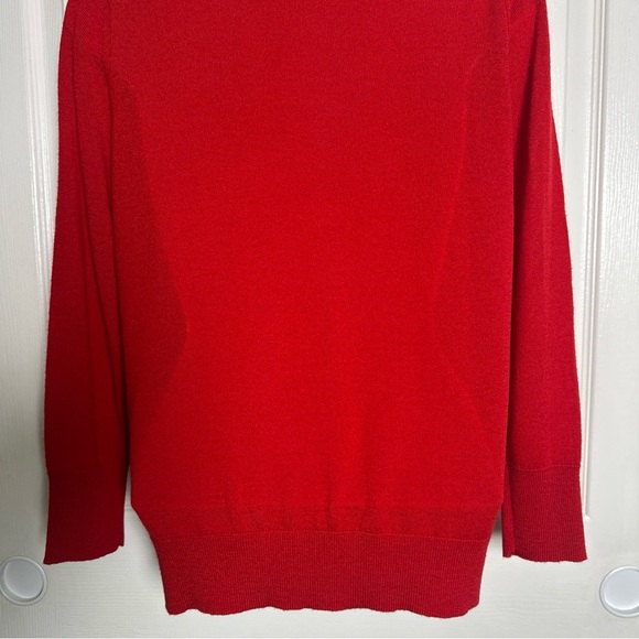 Anthropologie Moth Small Pullover Wool Blend Sweater Top Lightweight Soft Red - Picture 9 of 14